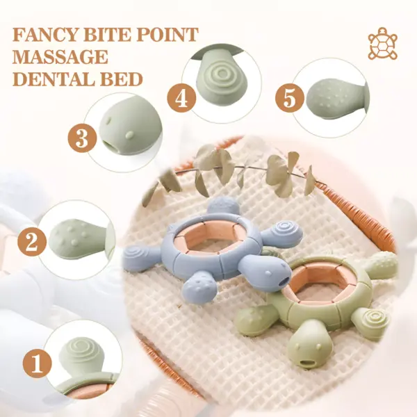 Silicone Turtle Teether for Babies