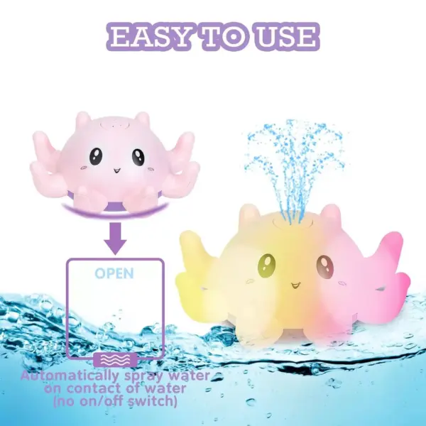 100122-63be9f.webp Electric Octopus Baby Bath Toy with Sprinkler, Music & LED Light