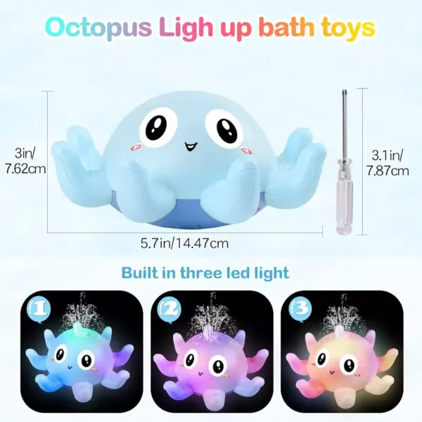 100122-7da431.webp Electric Octopus Baby Bath Toy with Sprinkler, Music & LED Light
