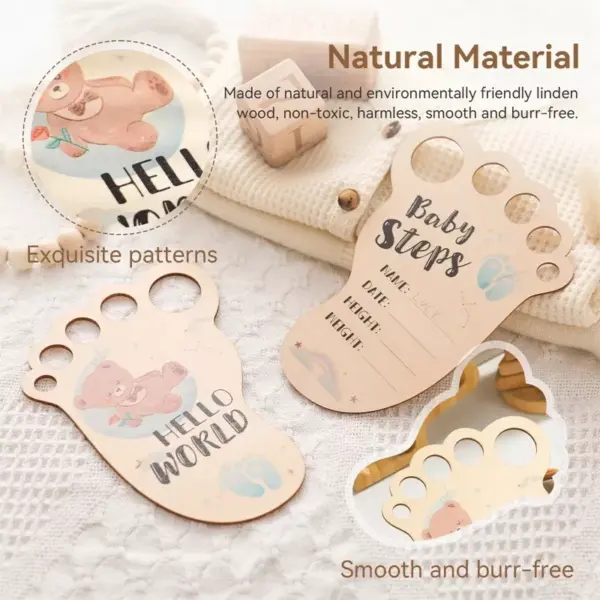 Wooden Baby Milestone Card