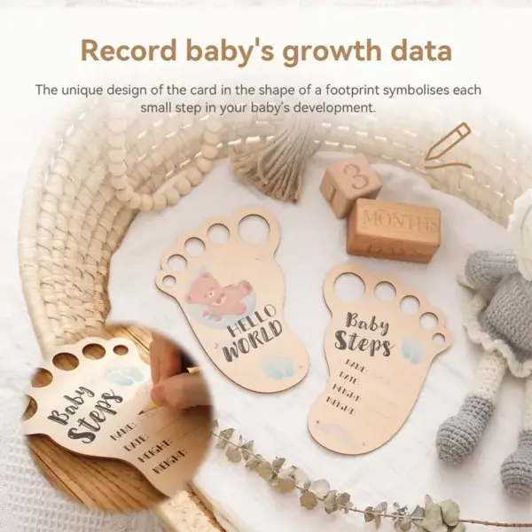 Wooden Baby Milestone Card