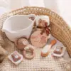 100177-105607.webp Baby Cartoon Bear Rattle & Milestone Set - Newborn Blanket, Towel, and Bracelet Gift