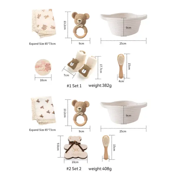 100177-2accc4.webp Baby Cartoon Bear Rattle & Milestone Set - Newborn Blanket, Towel, and Bracelet Gift