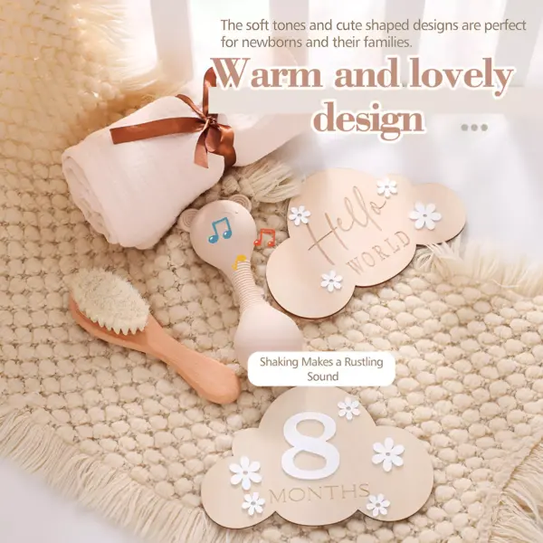 100186-a0713e.webp Baby Silicone Maracas Rattle & Milestone Cards Photography Set – Newborn Essentials