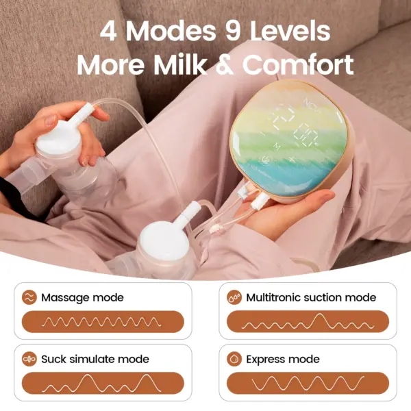100196-65a085.webp Double Electric Breast Pump with 4 Modes, 9 Levels, and LED Touch Display