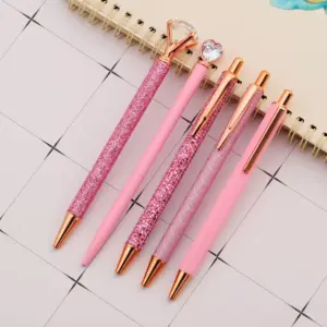 100232-cc33d1.webp Luxury Pink Rhinestone Ballpoint Pen Set