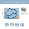 Baby Silicone Dinner Plate with Cartoon Fox Design