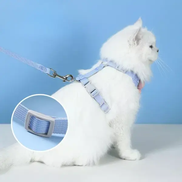 100590-468371.webp Flower Design Pet Harness & Leash Set - Double Buckle Dog & Cat Leash Kit
