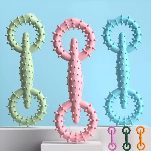 100780-0dc5ec.webp Soft Rubber Double Ring Pet Chew Toy for Small Dogs