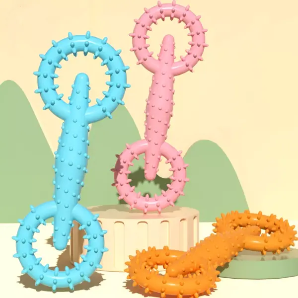 100780-bceae8.webp Soft Rubber Double Ring Pet Chew Toy for Small Dogs
