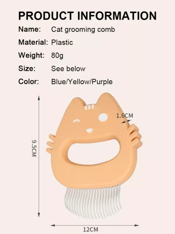 100940-551c0e.webp Soft Teeth Cat Deshedding Comb & Massage Brush for Kittens and Puppies