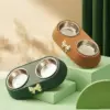 Bow-tie Stainless Steel Double Pet Bowl