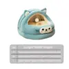 Cozy Semi-Enclosed Cat Bed with Cat Ear Design – Warm All-Season Nest