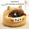 Cozy Semi-Enclosed Cat Bed with Cat Ear Design – Warm All-Season Nest