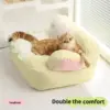 All-Season Plush Cat Bed with Comfort and Security