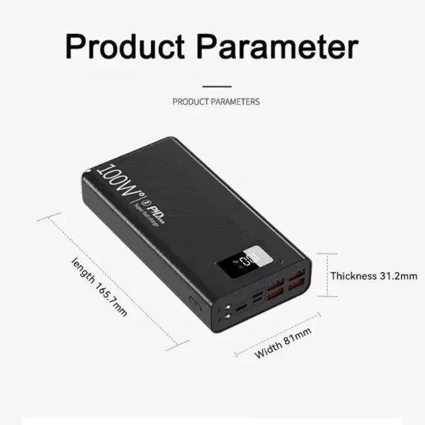 101240-3b9168.webp 100W Super Fast Charging 50000mAh Power Bank with 4 USB & Wireless Charging