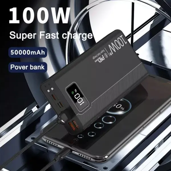 101240-87748c.webp 100W Super Fast Charging 50000mAh Power Bank with 4 USB & Wireless Charging