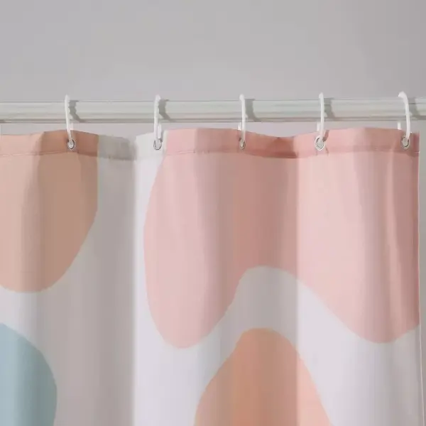 102300-68124a.webp Bohemian Abstract Geometric Shower Curtain: Vintage Orange & Colorful Geometry