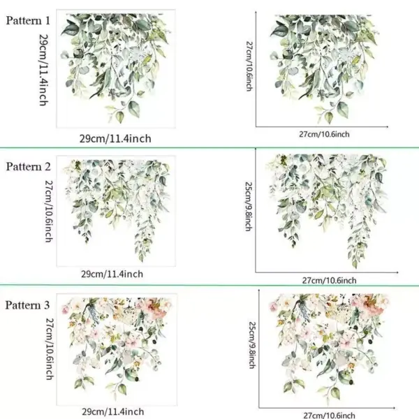 102305-0d1802.webp Green Plant Leaves Flower Wall Sticker