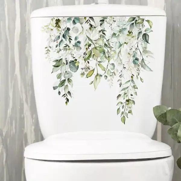 102305-1bc121.webp Green Plant Leaves Flower Wall Sticker