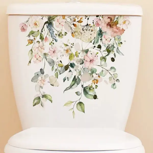 102305-ab4097.webp Green Plant Leaves Flower Wall Sticker