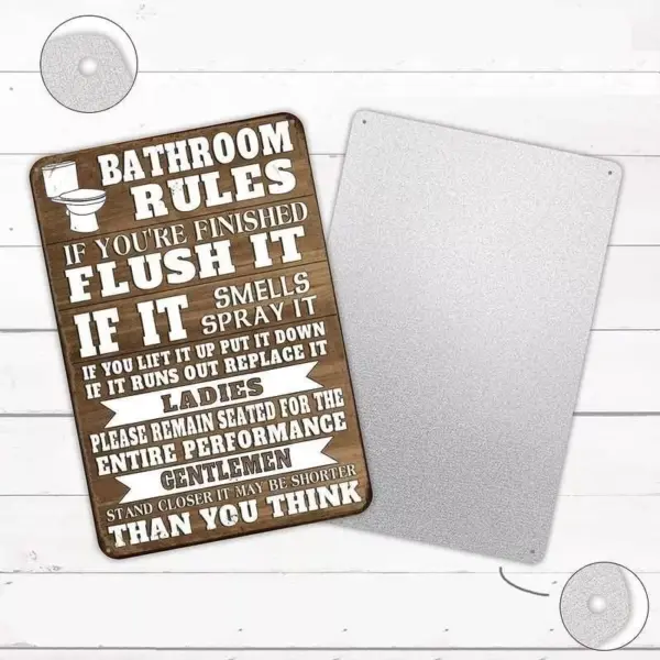 102352-cd3bc3.webp Charming Farmhouse Bathroom Humor Metal Tin Sign