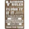 102352-fb1251.webp Charming Farmhouse Bathroom Humor Metal Tin Sign