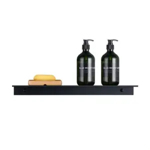 102784-2bcad1.webp Modern Matte Black Wall-Mounted Aluminum Shelf for Bathroom & Kitchen Storage