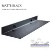 Modern Matte Black Wall-Mounted Aluminum Shelf for Bathroom & Kitchen Storage