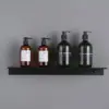 Modern Matte Black Wall-Mounted Aluminum Shelf for Bathroom & Kitchen Storage
