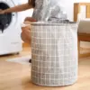 Stylish Checkered Cloth Laundry Basket