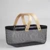 Multi-Purpose Iron Mesh Storage Basket with Wooden Handle