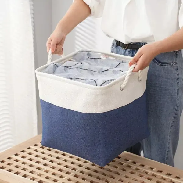 102825-148e35.webp Versatile Large Linen Fabric Storage Basket: Space-Saving, Stylish, and Durable