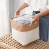 102825-cf7411.webp Versatile Large Linen Fabric Storage Basket: Space-Saving, Stylish, and Durable