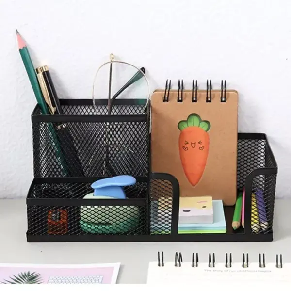 103091-d921e2.webp Stylish 3-Compartment Metal Pen Holder & Desk Organizer