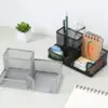 103091-e9c3ff.webp Stylish 3-Compartment Metal Pen Holder & Desk Organizer