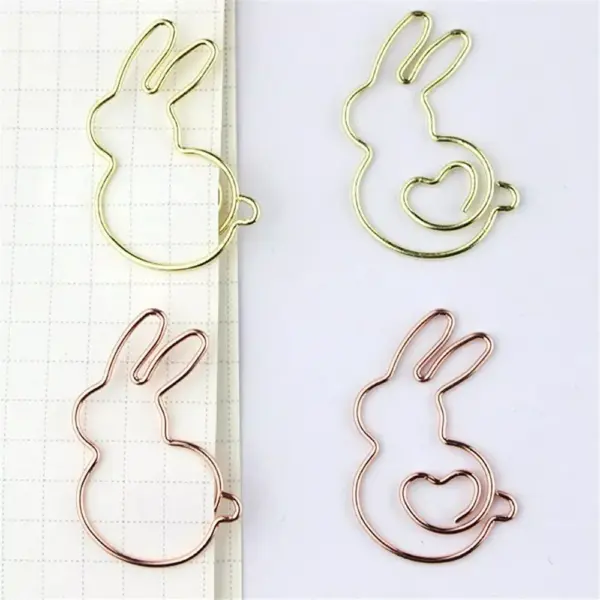 103098-6c0282.webp Cute Rabbit-Shaped Metal Paper Clips