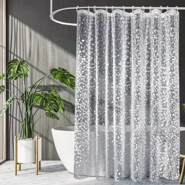 103135-6640be.webp Modern Pebble Pattern Transparent Shower Curtain