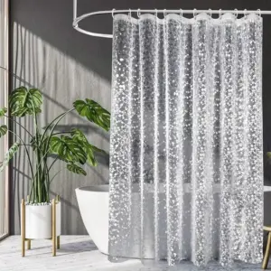 103135-b262a8.webp Modern Pebble Pattern Transparent Shower Curtain