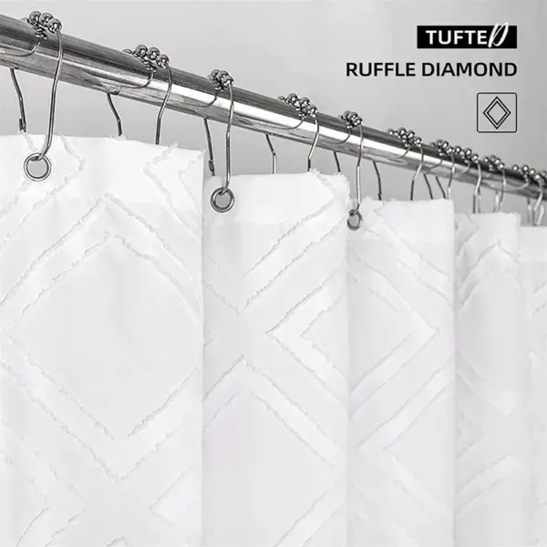 103137-47af64.webp Elegant White Diamond Tufted Shower Curtain: Chic Farmhouse Style