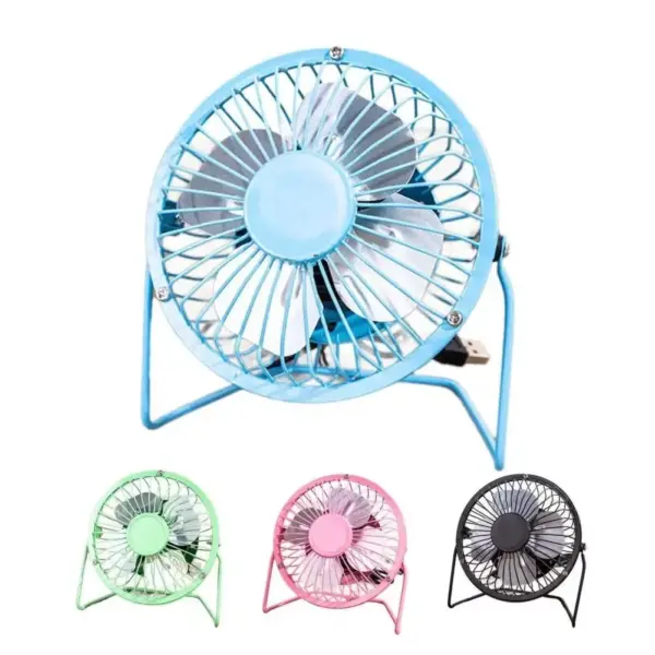 Compact USB-Powered Metal Desk Fan