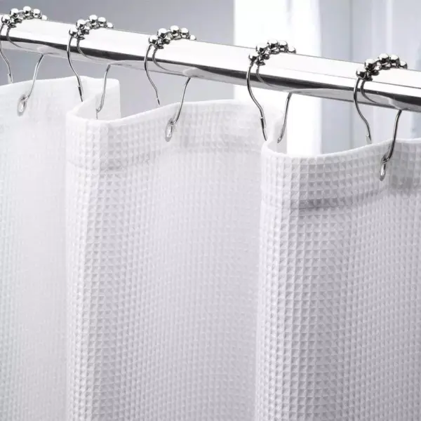 103140-49011a.webp Luxurious Waffle Plaid Shower Curtain with Quick-Dry Waterproof Design