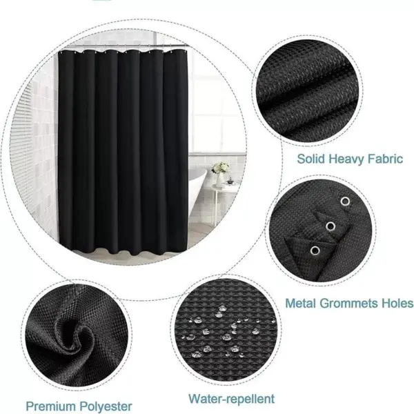 103140-f4a830.webp Luxurious Waffle Plaid Shower Curtain with Quick-Dry Waterproof Design