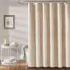 103191-d547fc.webp Luxury Waterproof Linen-Texture Shower Curtain with Silver Hooks