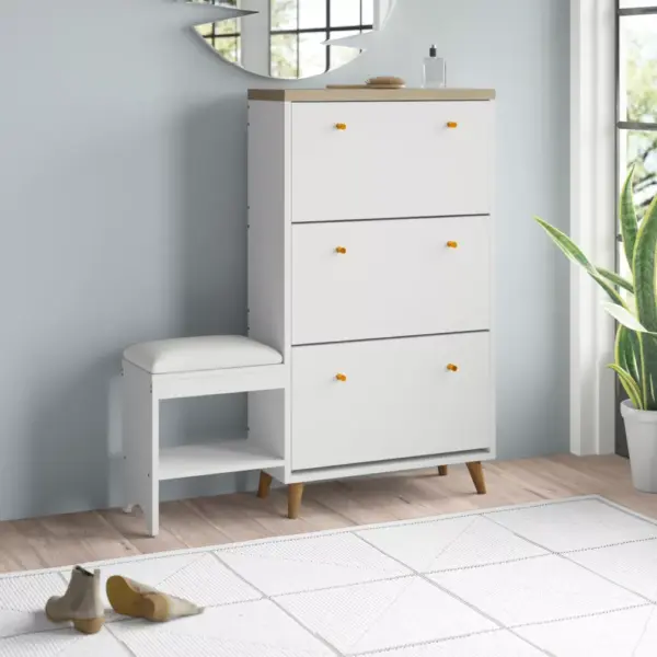 103455-900a10.webp 3-Drawer Flip Shoe Cabinet with Bench