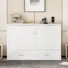 Transformable Queen/Full Size Murphy Wall Bed with Drawers, Sockets & USB Ports