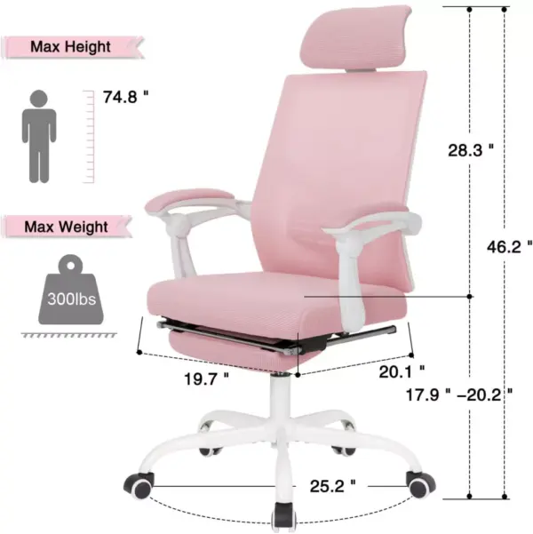 103458-a68ed0.webp Ergonomic Mesh Office Chair with Adjustable Footrest and Headrest