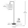 103461-083eac.webp 58" Matte Black Floor Lamp with White Linen Shade - Contemporary Nordic Design