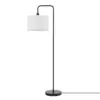 103461-3807fd.webp 58" Matte Black Floor Lamp with White Linen Shade - Contemporary Nordic Design