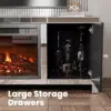 103462-091676.webp Mirrored Fireplace TV Stand with Crushed Diamonds & LED Flame – 50" TV Console